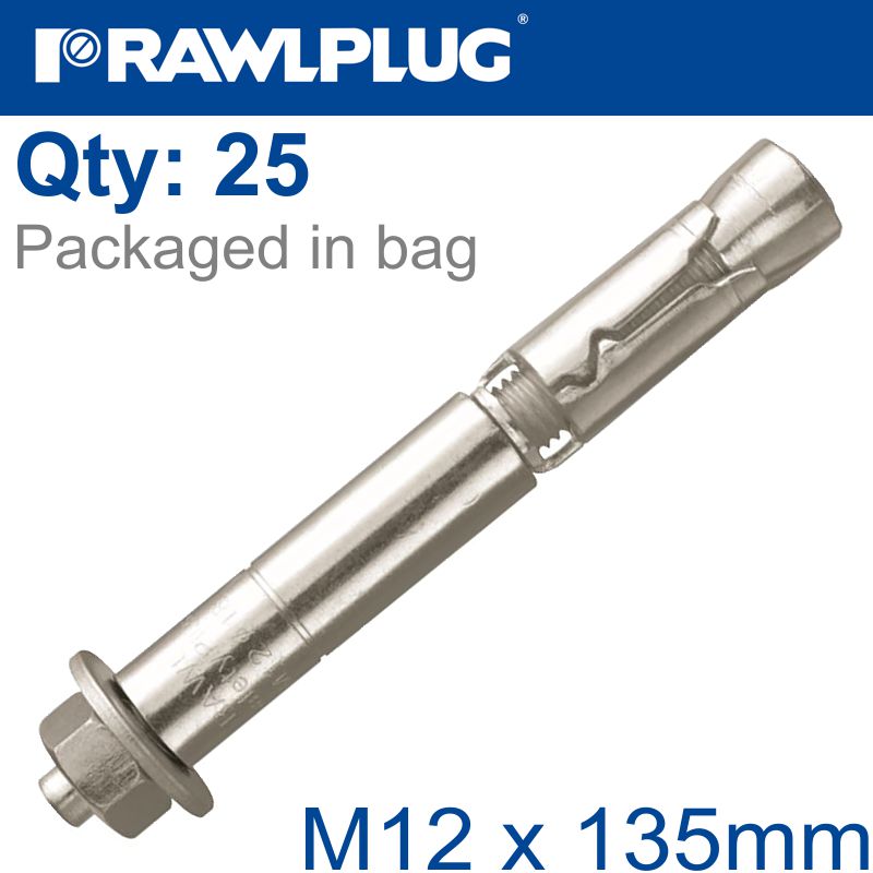 R-Spl Safety Plus - Projecting Bolt M12X135Mm X25 Per Box