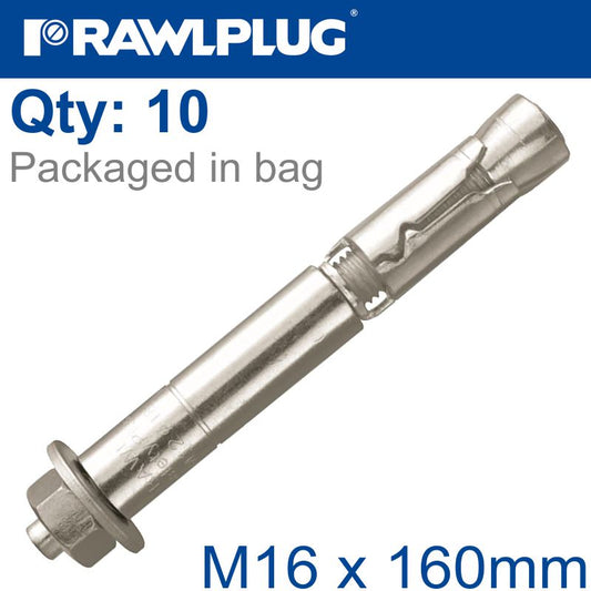 R-Spl Safety Plus - Projecting Bolt M16X160Mm X10 Per Box