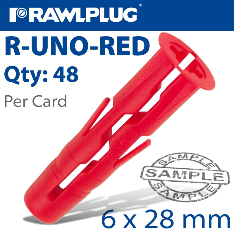 Universal Plug Red 6Mm X 28Mm  X48-Clip