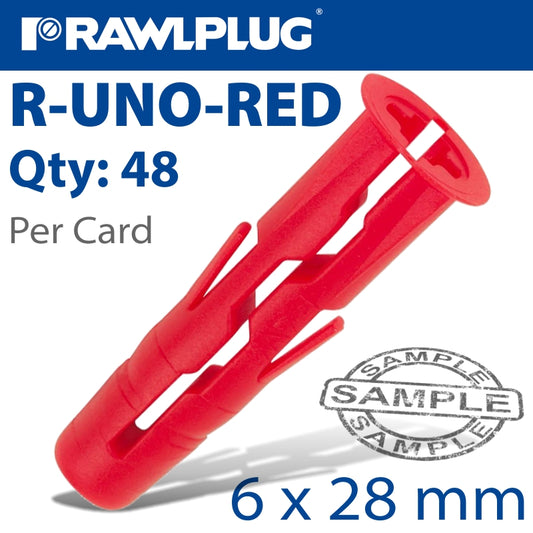 Universal Plug Red 6Mm X 28Mm  X48-Clip
