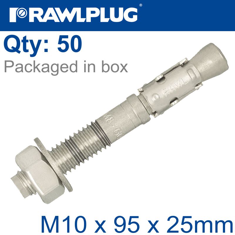 Througbolt Ss M10X95X25Mm X50 -Box