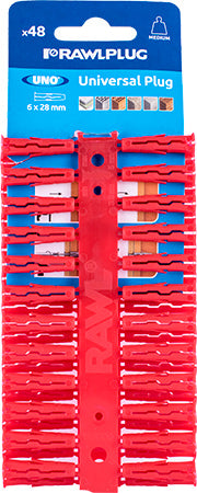 Uno Universal Plug Red 6Mm 48 Per Card