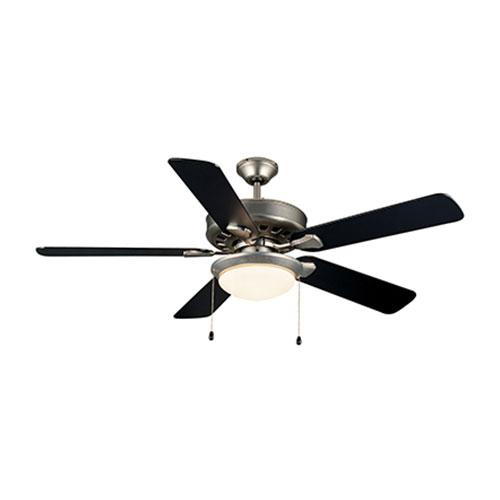 51" 5 Blade Kitwe Ceiling Fan - Satin Silver And White