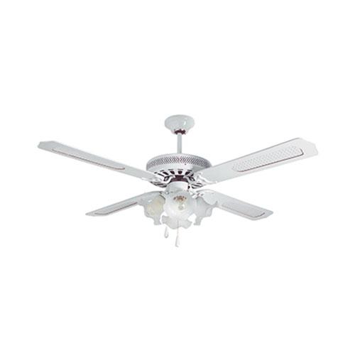52" 4 Blade Ceiling Fan With Lights - White