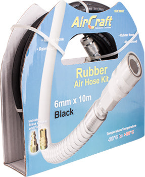 Rubber Hose Kit 10Metre 6Mm W/Quick Coupler & Connector