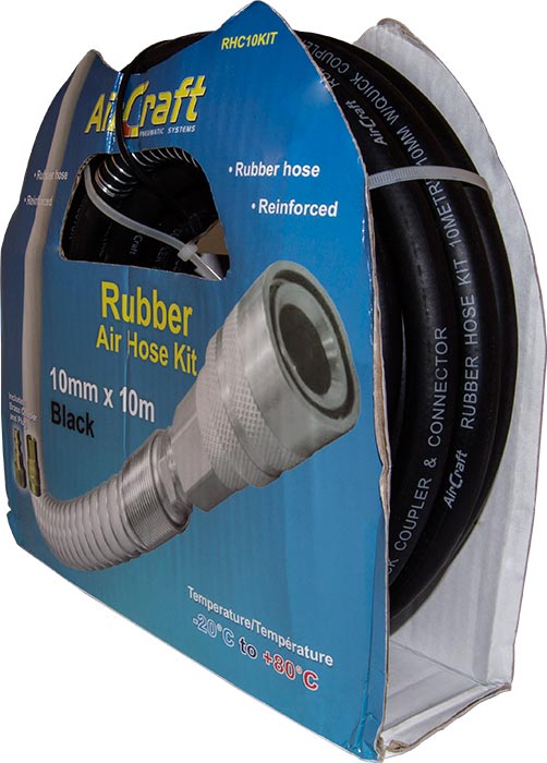 Rubber Hose Kit 10Metre 10Mm W/Quick Coupler & Connector