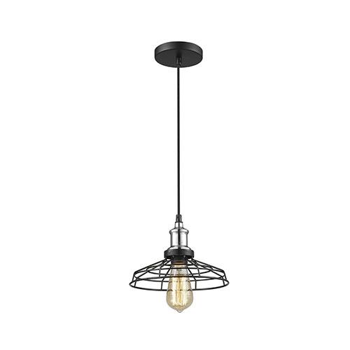 Grid- Iron Black Chrome Pendant