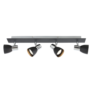 Brightstar S056/4 Black and Polished Chrome Four-Light Spotlight