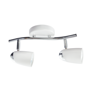 Brightstar S060/2 White and Polished Chrome 2-Light Spotlight