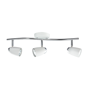 Brightstar S060/3 White and Polished Chrome 3-Light Spotlight