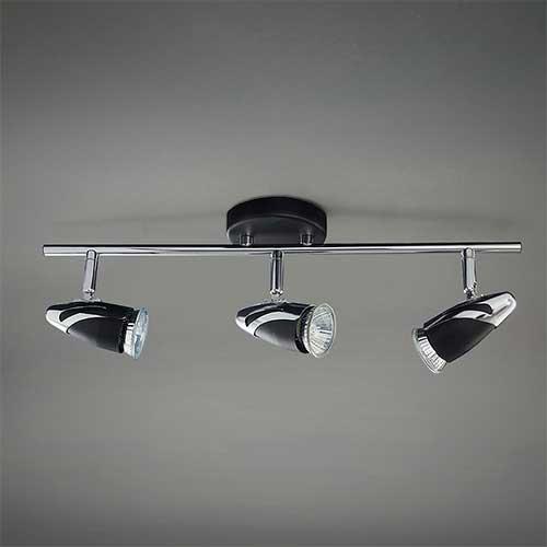 Triple Black Polished Chrome Spotlight