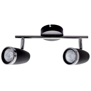 Brightstar S064/2 Black and Polished Chrome 2-Light Spotlight