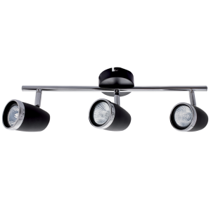 Brightstar S064/3 Black Polished Chrome 3-Light Spotlight