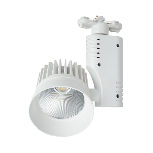 Brightstar S103/30W LED White Die-Cast Aluminium Tracklight with Full Arm & Half Head Rotation