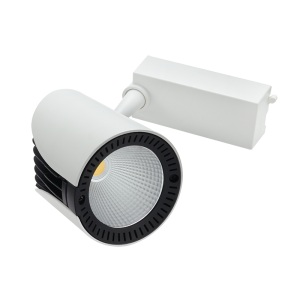 Brightstar S105/30W LED White Die-Cast Aluminium Track Light with Full Arm and Head Rotation