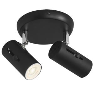 Brightstar S120/2 Matt Black 2-Light Spotlight