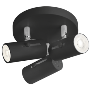 Brightstar S120/3 Matt Black 3-Light Adjustable Spotlight