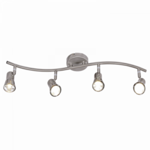 Brightstar S152/4 Satin Chrome 4-Light Spotlight Bar, 640mm Length