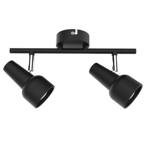 Brightstar S165/2 Matt Black and Polished Chrome Double Spotlight