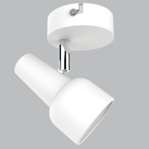 Brightstar S166/1 Matt White Spotlight with Polished Chrome Accent