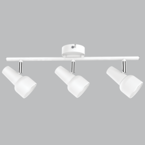 Brightstar S166/3 Matt White and Polished Chrome Three-Light Spotlight