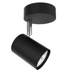 Brightstar S167/1 Matt Black and Polished Chrome Spotlight