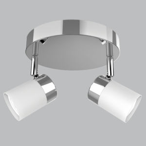 Brightstar S170/2 Matt White and Polished Chrome 2-Light Spotlight