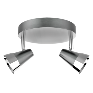 Brightstar S171/2 Satin Chrome and Polished Chrome Double Spotlight