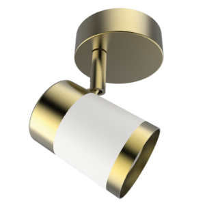 Brightstar S172/1 Brass and White Spotlight - Contemporary Single Fitting
