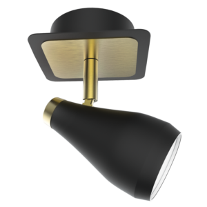 Brightstar S173/1 Matt Black and Satin Brass Spotlight