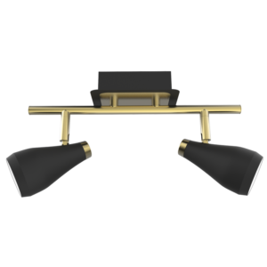 Brightstar S173/2 Matt Black and Satin Brass Dual Spotlight