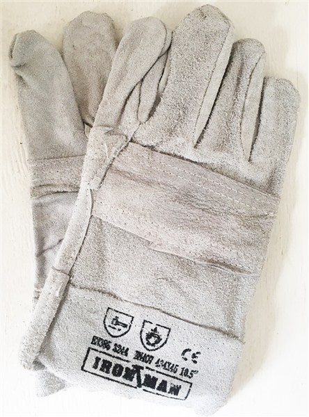 GLOVES LEATHER/CH CHROME COW SPLIT D/PALM 6CM WRIS