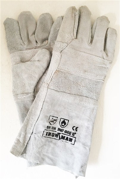 GLOVES LEATHER/CH WELD D/PALM  8"  LRG G006
