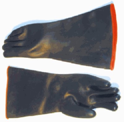 GLOVES RUBBER CHEM RESISTANT INDUSTRIAL-BLACK