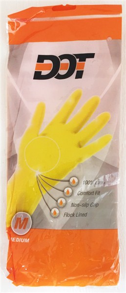 GLOVES HOUSEHOLD FLOCK LINED MEDIUM G031