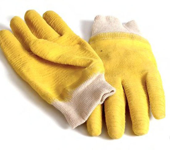 GLOVES COMAREX CRINKLE YEL KN/WRIST FULLY DIP LRG G032