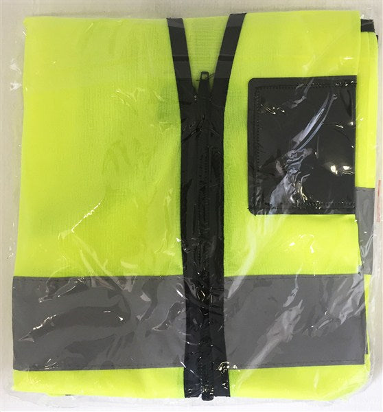 Vest Reflective Flu Lime Small Zip/Pocket Y-S