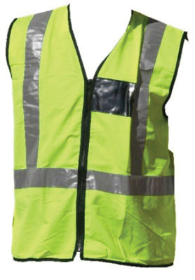 Vest Reflective Flu Lime  Meduim Zip/Pocket Y-M