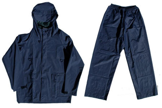 RAINSUIT 2PCE NAVY BLUE RUBBERISED SIZE SMALL RN-S