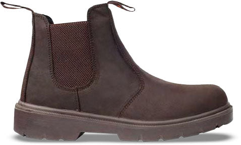 Boot Safety Chel Pull On Oil/Acid St/Cap Brown S900S Size 10