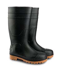 Gumboots Taurus Blk/Coffee K/Length Stc/Msole Size  5