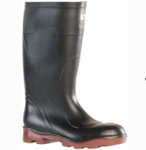 Gumboots Taurus Blk/Coffee K/Length Stc/Msole Size  7