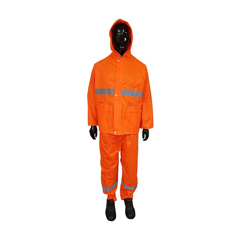 Rainsuit Rubberised Hi-Vis Refl Tape  Orange  X/L