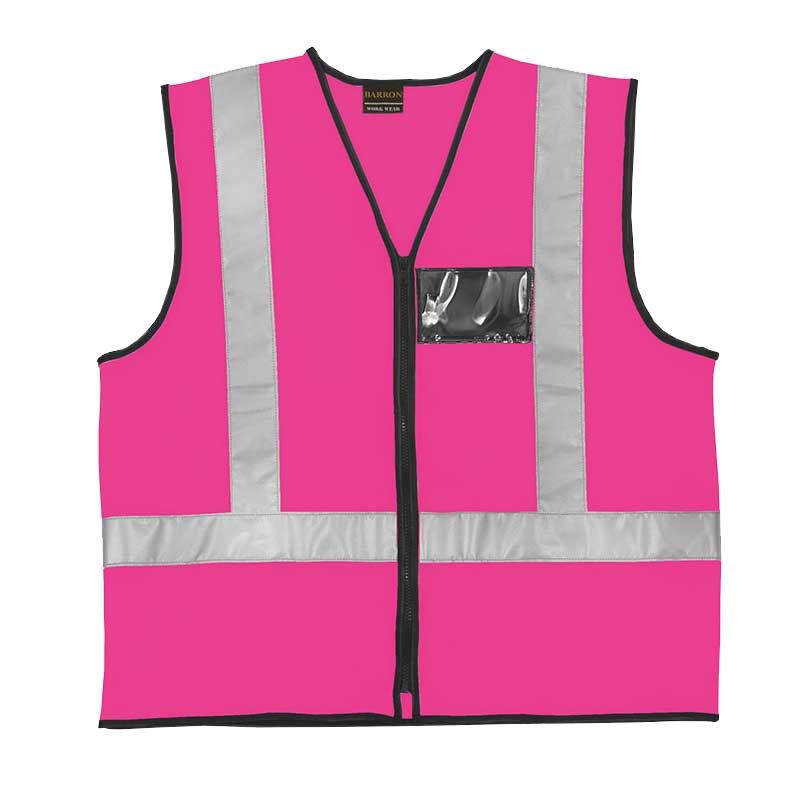 Vests Pioneer Refl Zip Id Pocket Pink Lrg V020