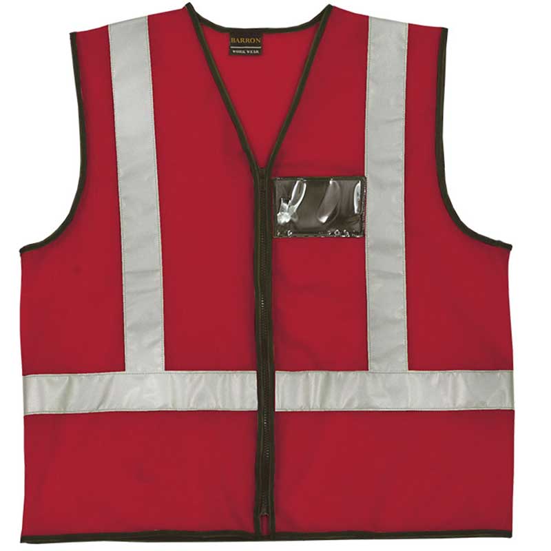 Vests Pioneer Refl Zip Id Pocket Red Lrg Vo21