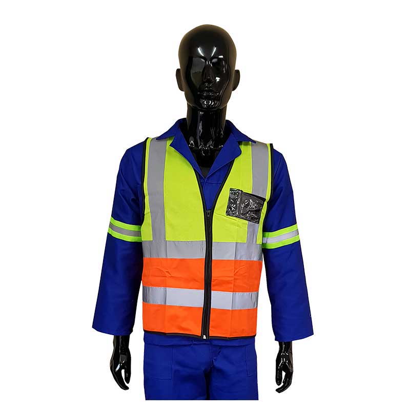 Vests Pioneer Refl Zip Id Pocket 2 Tone X/L Vo32