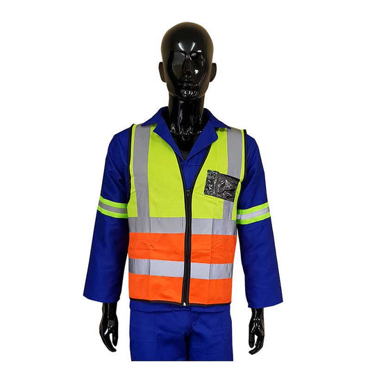 Vests Pioneer Refl Zip Id Pocket 2 Tone X/L Vo32