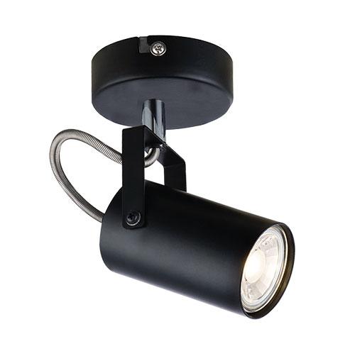 Black Metal And Polished Chrome Spotlight