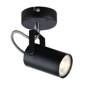Brightstar S400/1 Black Metal and Polished Chrome Single Spotlight