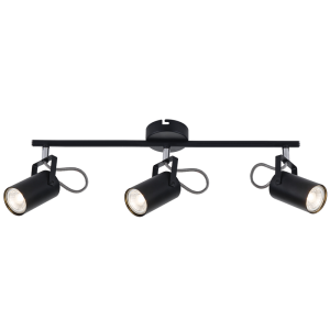 Brightstar S400/3 Black Metal and Polished Chrome 3-Light Spotlight
